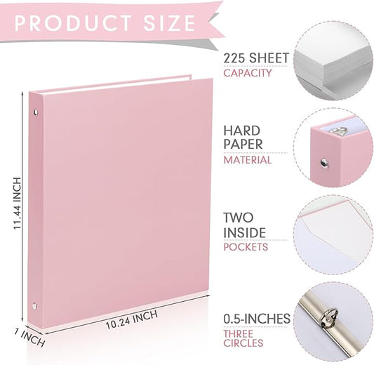 Ctosree 10 Pack Colored 3 Ring Binder with 2 Pockets Hardcover Loose Leaf Binder for Women Men Teacher Student School Office Home Supplies, Fits 11 x 8.5 Size Paper, 10 Colors(0.5",Fantasy Color)