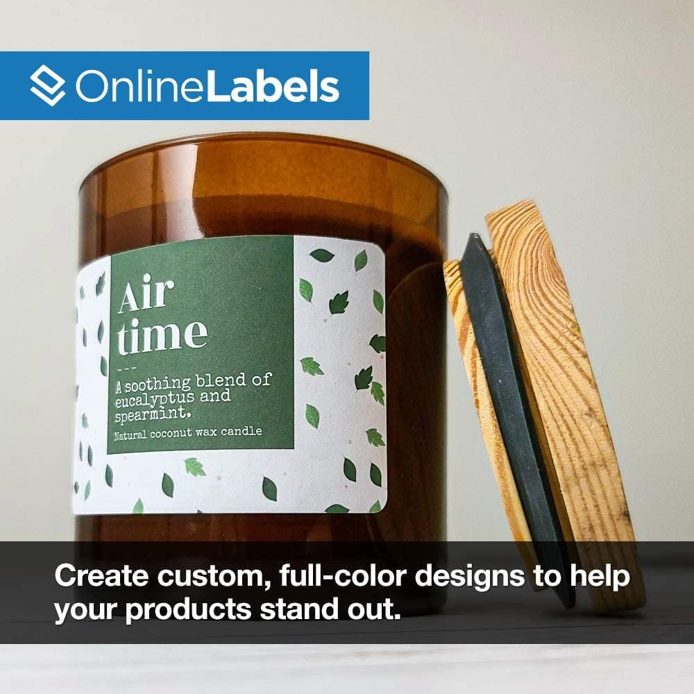 3 x 2 Rectangle Labels - Permanent, White Matte - Wax Melt, Soap, Address Labels - Pack of 100 Labels, 10 Sheets - Inkjet/Laser Printers - Online Labels