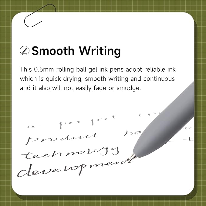 Gel Pens, 10 Pcs 0.5mm Fine Point Smooth Writing Pens High-End Series Black Ink Pens for Journaling Note Taking, School Office Supplies for Women Men (10 Pcs Mixed colors)