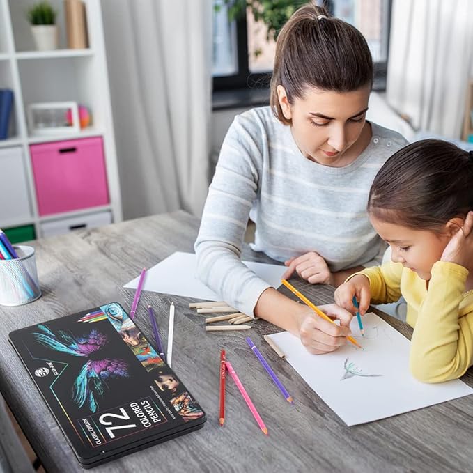 72 Colored Pencils for Adult Coloring Books, Premier Coloring Pencils Set, Quality Oil Based Colored Pencils, Holiday Gifts for Artist Drawing