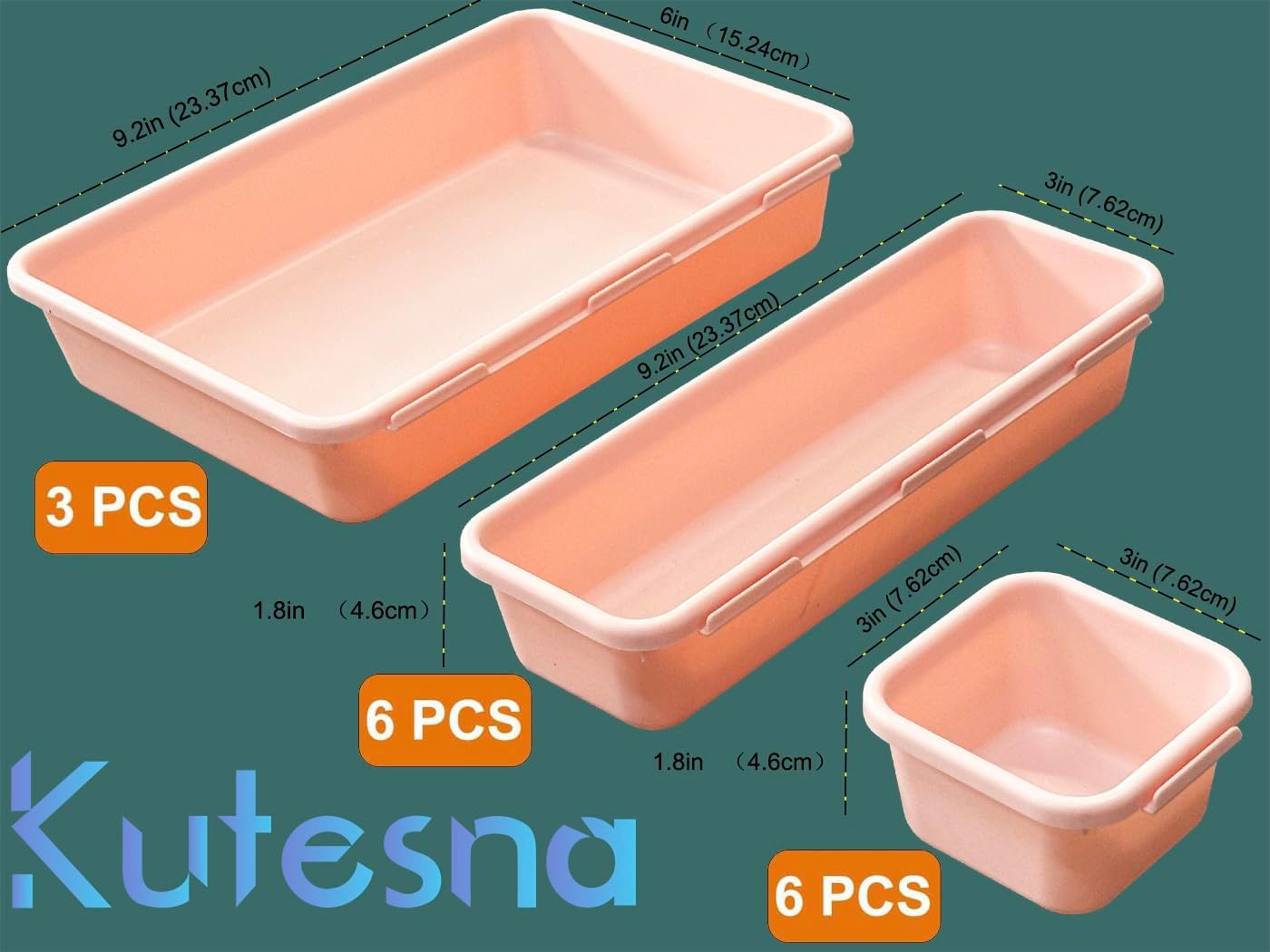 15 PCS Interlocking Desk Drawer Organizer Separator for Office,Bathroom,Kitchen,Makeup（Pink）