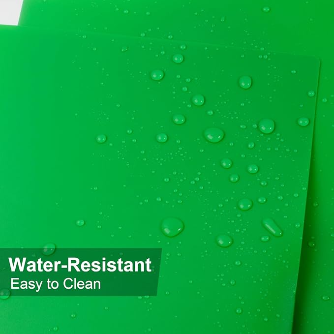 12-Pack Plastic Folders with Pockets,2-Pocket Poly Folders Holds 8-1/2" x 11" Paper for School/Office/Home, Green