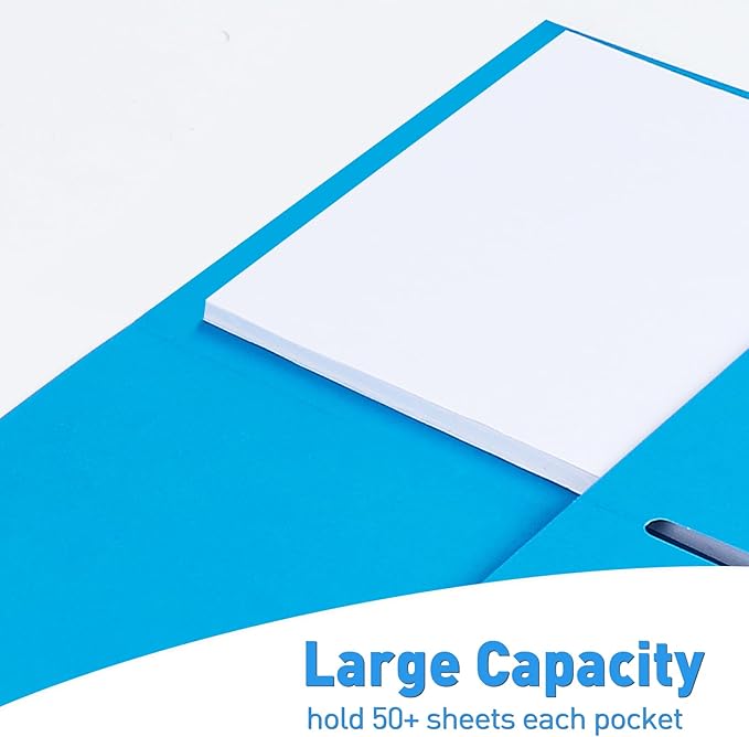 Two Pocket Folders, RAZCC 75 Pack 2 Pocket Folders Fit Letter Size Paper, Paper Folders with Pockets for School Office Business Home, Assorted 5 Colors