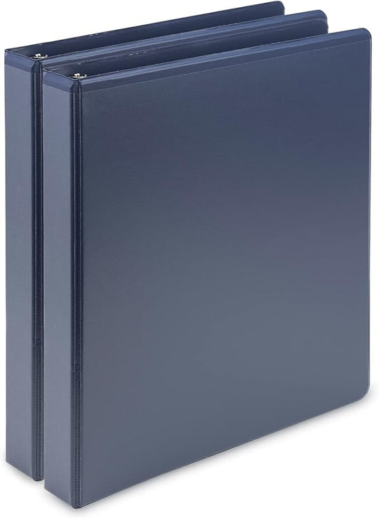 Samsill Plant-Based 1 Inch Durable D-Ring, Made in USA, View Binder, Eco-Friendly, USDA Certified Biobased, 2 Pack, Indigo Blue