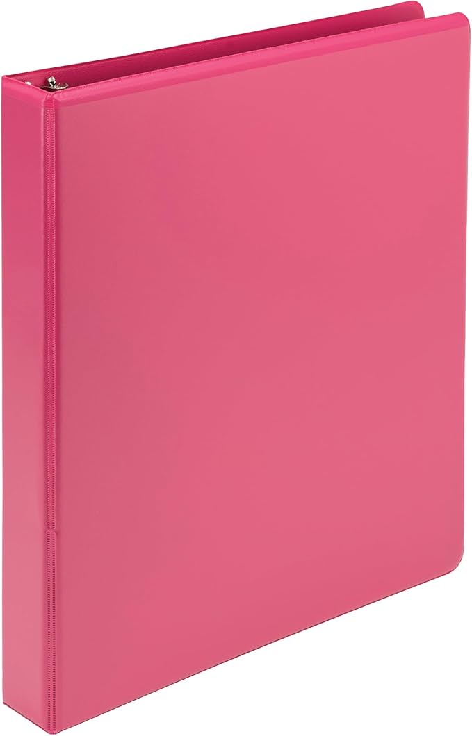 Samsill Plant-Based 1 Inch Durable Round Ring, Made in USA, View Binder, Eco-Friendly, USDA Certified Biobased, Single, Bright Pink