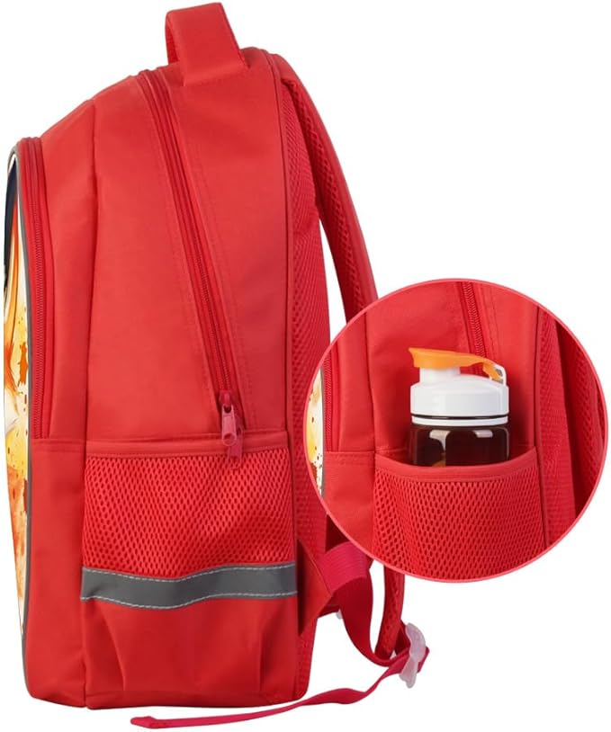 Kids Backpack, 3D Reflective Cartoon, 600D Polyester & Dual Zippers, 17" Bookbag with Ergonomic Design for boys & girls age 6-18, Fox Space Style for school Children Kids