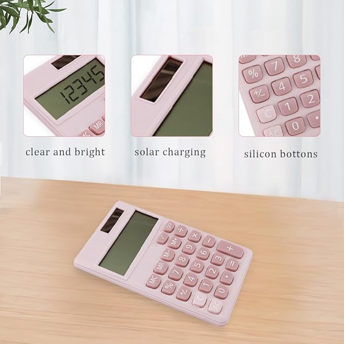 Pink Calculator,Calculator Small,Back to School Gifts for Students,School Supplies Essentials Mini Calculators Cute Solar 4 Function Calculators Basic Calculato for Home Office Supplies