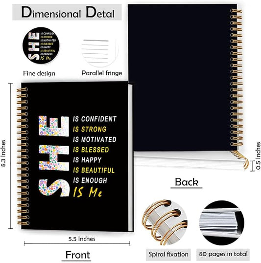 Floral Women Empowerment Notebook, Inspirational Motivational Journal, Self Love Gifts Journal for Women, Strong Woman Feminist Gifts Hardcover Spiral Notebooks, 5.5x8.3 Inch