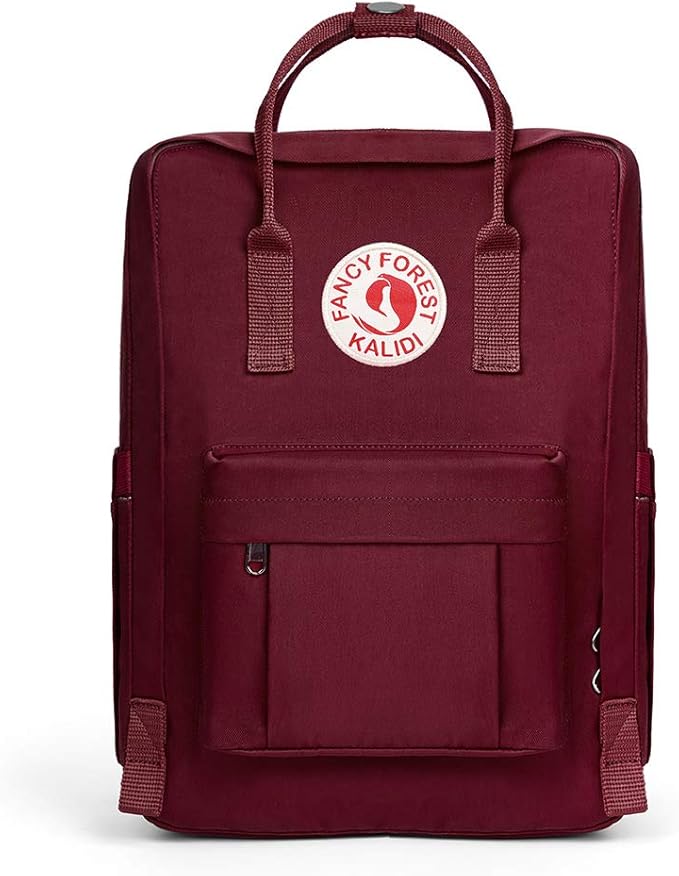 KALIDI Casual Laptop Backpack 15 Inches Classic Camping Rucksack Travel Outdoor Square Daypack College Hiking Gym Bag, Burgundy