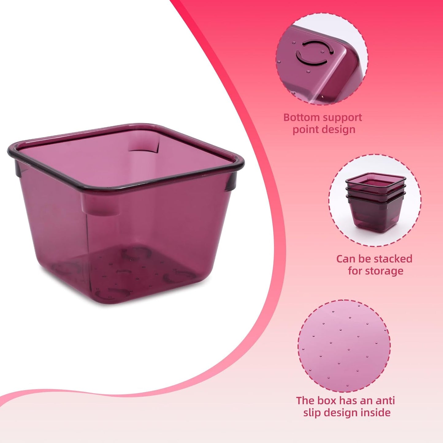 Kitchen Desk Drawer Organizers Storage for Office, Small Acrylic Vanity Trays Makeup for Drawer Bathroom Plastic Make up Organizers 25 Pcs Burgundy