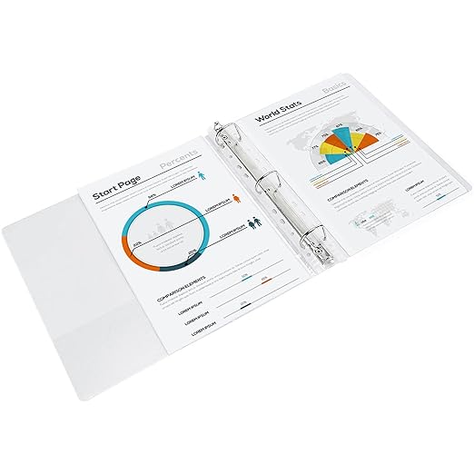 Amazon Basics 3 Ring Binders, 1.5 Inch, 4 Pack, D-Ring Organizer for School, Home Office, White