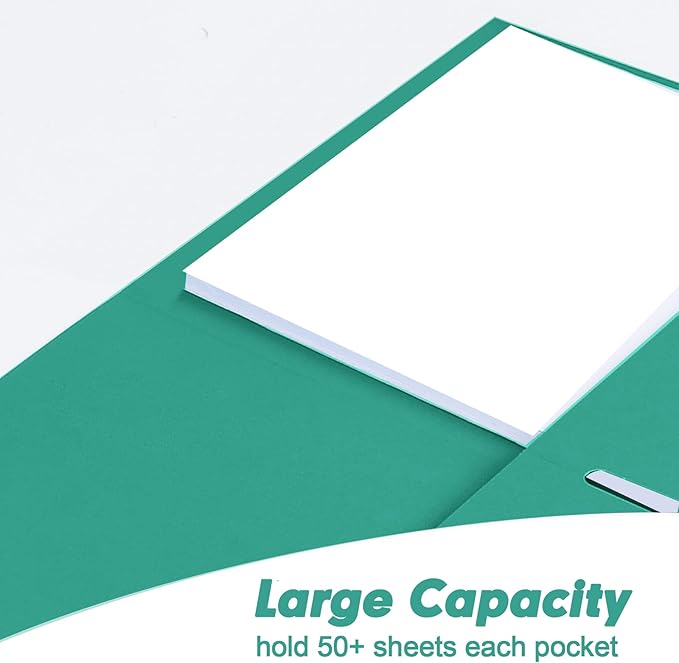 Two Pocket Folders, RAZCC 125 Pack 2 Pocket Folders Fit Letter Size Paper, Paper Folders with Pockets for School Office Business Home, Assorted 5 Colors