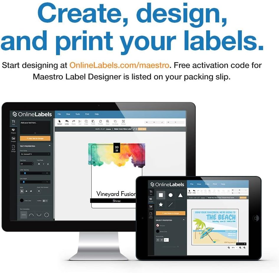 8.5 x 11 White Gloss Sticker Paper (Inkjet Printers Only) - 10 Sheets - Full Sheet Labels - OnlineLabels