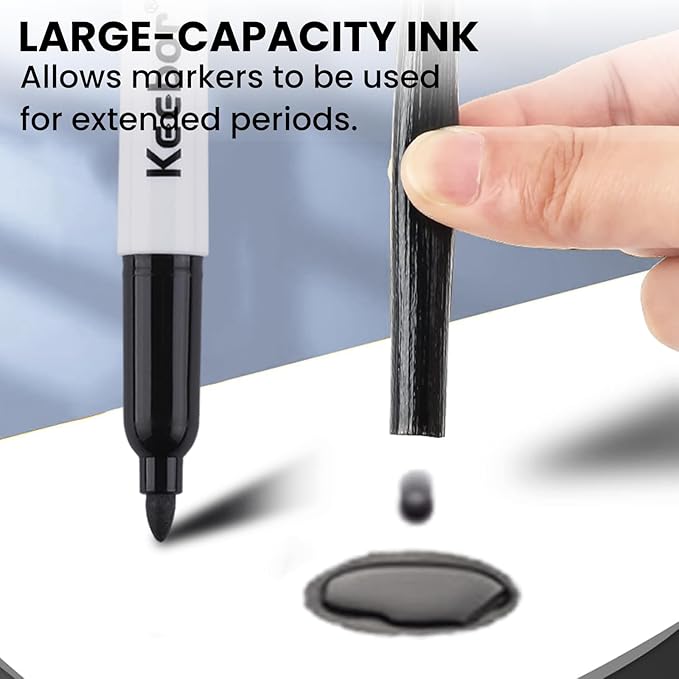 Fine Tip Dry Erase Markers - Bold Black, Long-Lasting ink, Low-Odor - 72 Pack Whiteboard Markers Bulk for Home, Office, Back to School Supplies