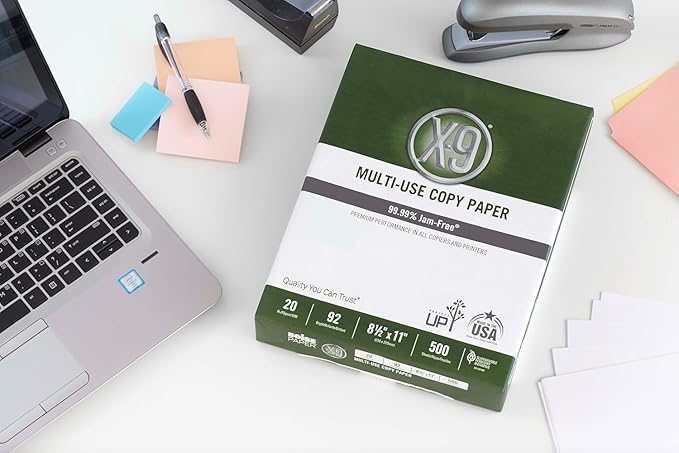 (8.5"" x 11"" Letter) - X-9 Multi-Use Print & Copy Paper, White, Brightness 92, Case of 10 Reams - 5,000 Pages Total (OX9001-CTN)