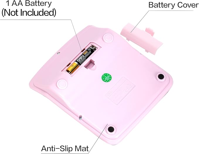 Calculator, Deli Standard Function Desktop Calculators with 12 Digit Large LCD Display and Sensitive Button, Solar Battery Dual Power Office Calculator, Pink