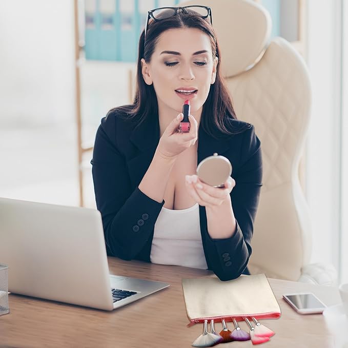 Shappy 20 Pcs Canvas Zipper Pouch Bags Pencil Pouch Canvas Makeup Bags Blank Pencil Case Cotton Cosmetic Case for Travel DIY Craft (9.25 x 6.89 Inches,L)