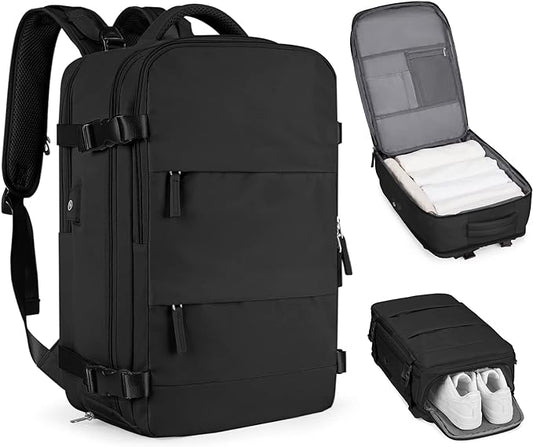 Large Travel Backpack For Women Men Airline Approved Carry On Backpack Flight Approved Waterproof Sports Luggage Backpack Casual Daypack Small Hiking Backpack Black Backpack