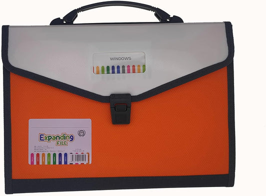 Expanding Accordion File Folder with Labels, 13 Pocket Document Organizer, Letter A4 Size, 1 Pack