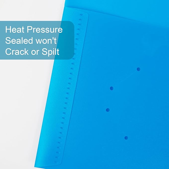 Plastic Folders with Pockets,2-Pocket Poly Folders Holds 8-1/2" x 11" Paper for School/Office/Home (Lake Blue, 12-Pack)