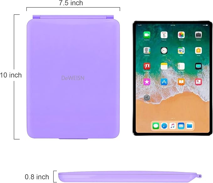 deweisn Folding Lighted Makeup Mirror with 72 LEDs 3 Colors Light Modes USB Rechargable 1800mA Batteries Portable Ultra Thin Compact Vanity Mirror Dimmable Travel Mirror