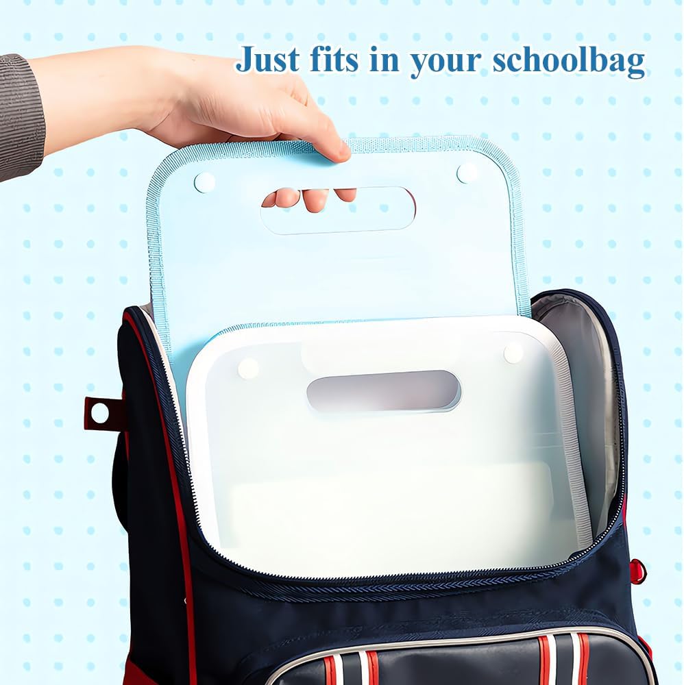 M&G Expanding File Folder 13 Pockets Accordion File Organizer with Labels, Portable Document Receipt Organizer Hold A4 Letter Size Paper, Waterproof Folder for Schoolbag Office Supplies (Blue)