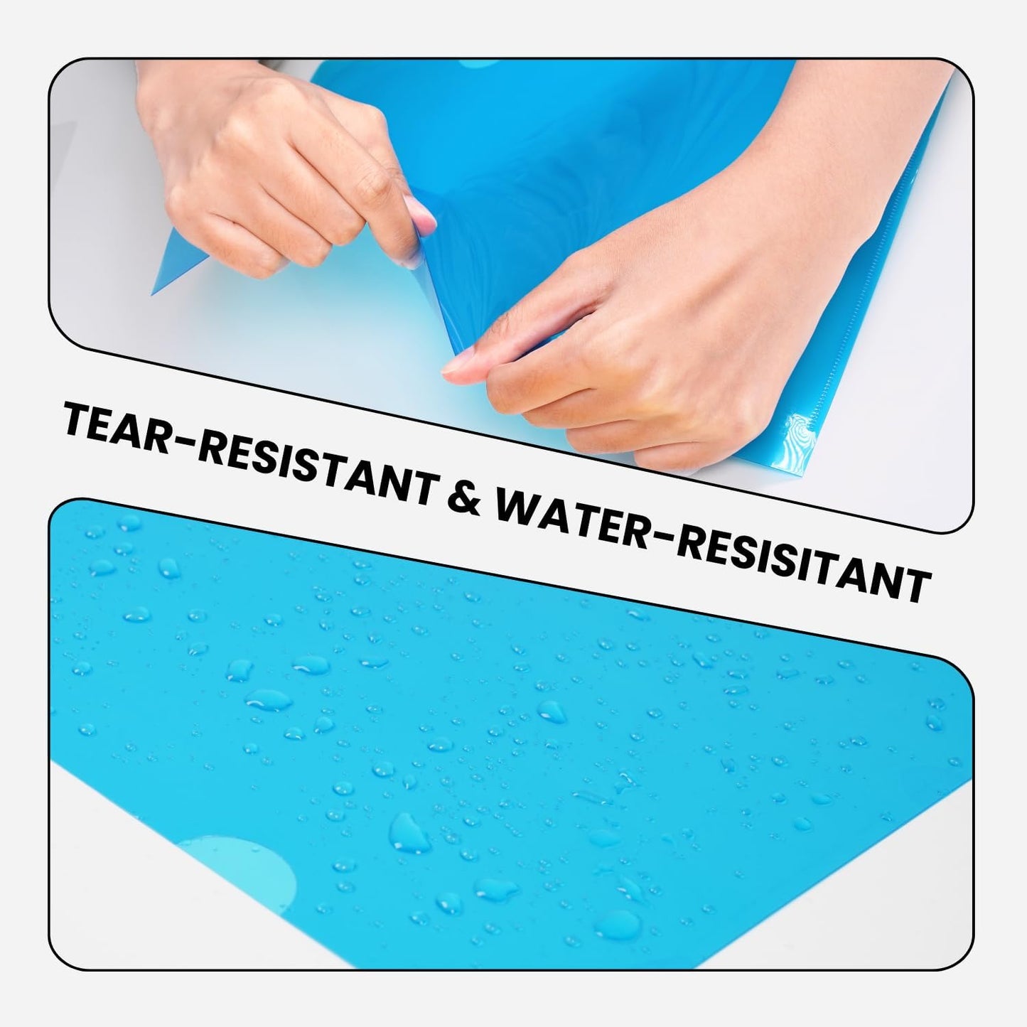 Letter Sized Poly Sleeves - 24 Pack, 6 Assorted Colors, Heavyweight for Sheets 8.5"x11", Project Pockets, Plastic Sleeves for documents Folders with L-Type, Page Protectors, Acid-Free