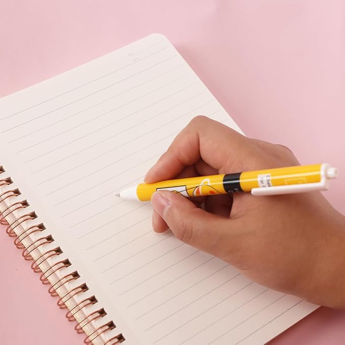 XIUSHE 12PCS Comfortable Writing Pens Retractable Gel Pens Novelty Pretty Journaling Pens,Black Ink Medium Point 0.5mm Gift School Supplies Office Party Birthday Gifts (Yellow duck,12)