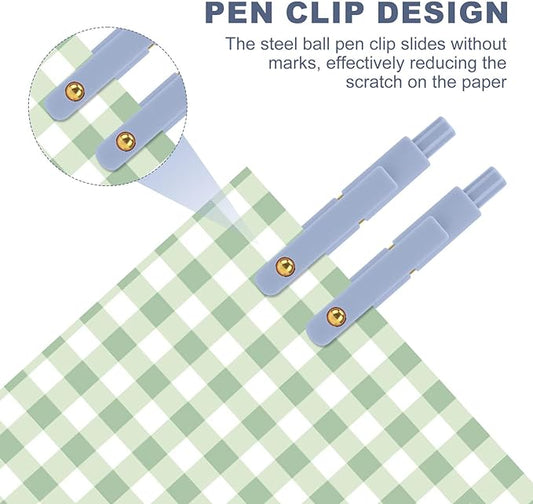 Ddaowanx Colorful Gel Pens, 0.5mm Fine Point Retractable, Cute Pens with Colored Writing and Sketching, Nursing School Essentials,School Supplies, Gifts for Nurse (12 Pcs-Blue Ink)