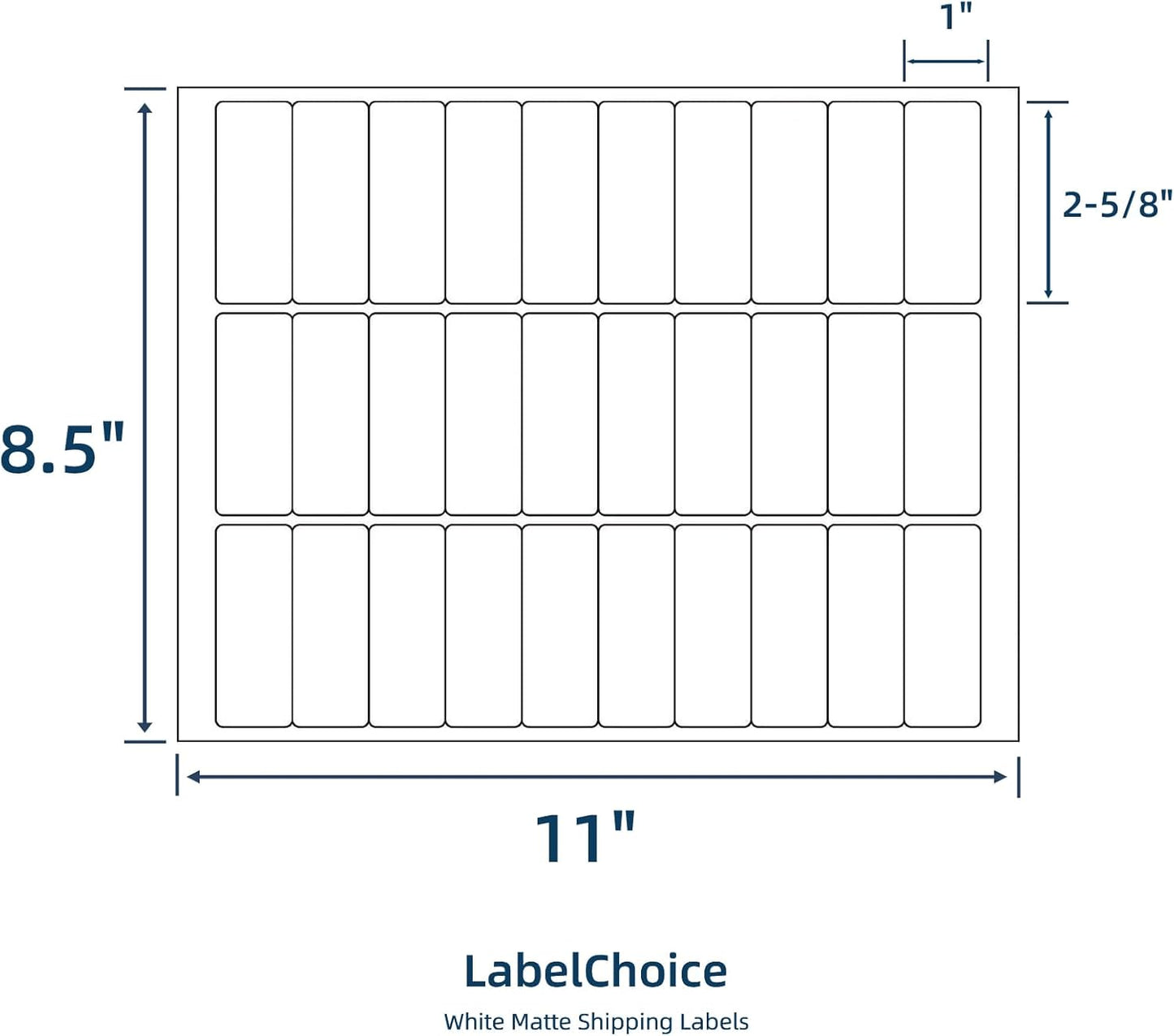 500 Sheets 15000 Pcs 30-up 1" x 2-5/8" Shipping Address FBA Labels for Laser & Inkjet Printers, 30 Up Labels 1 x 2-5/8 on US Letter,30 per Sheet Return Address Stickers, 30 per Page