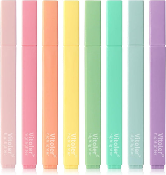 Bible Highlighters,Aesthetic Cute Highlighters Bulk,8pcs Colorful Highlighter Markers No Bleed for Office School Supplies