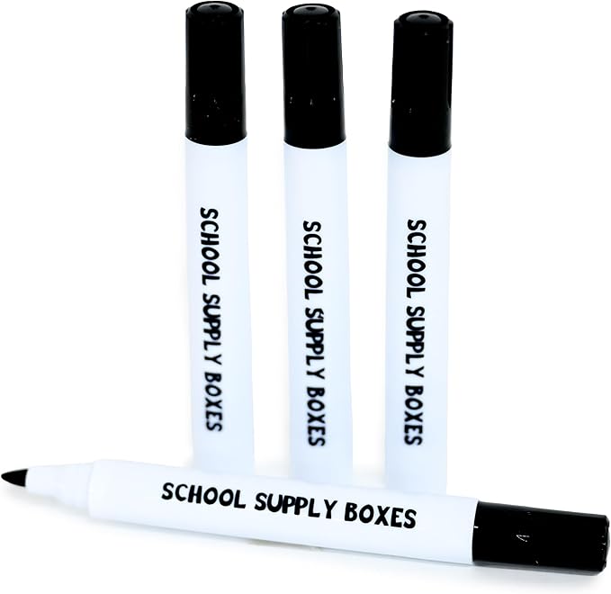 School Supply Boxes | Black Dry Erase Markers | 100 Pack | Bold Chisel Tip, Low-Odor Dry Erase Markers for Whiteboards
