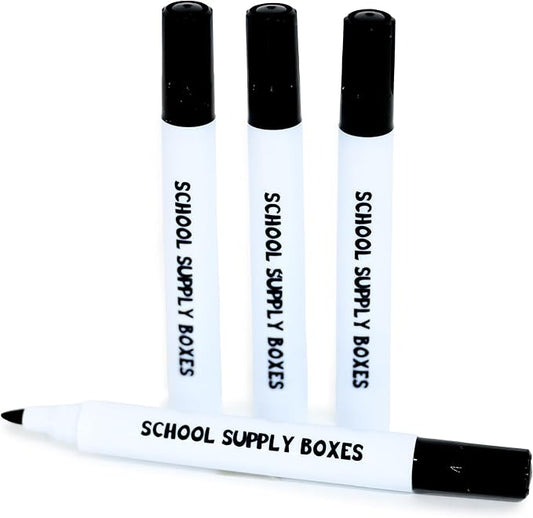 School Supply Boxes | Black Dry Erase Markers | 50 Pack | Bold Chisel Tip, Low-Odor Dry Erase Markers for Whiteboards