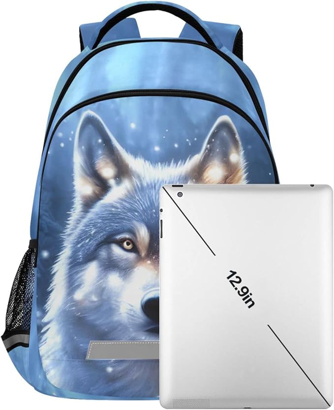 Wolf Backpack for Boys Elementary School Bag Kids Girls Bookbag Travel Rucksack