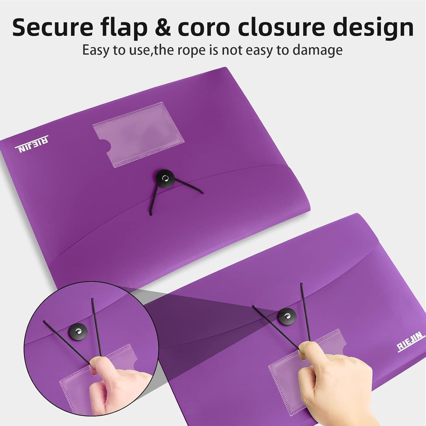 Accordian File Organizer 7 Pocket Expanding File Folder with Labels, Plastic Expandable File Folder for Documents Letter Size A4 Papers - Purple