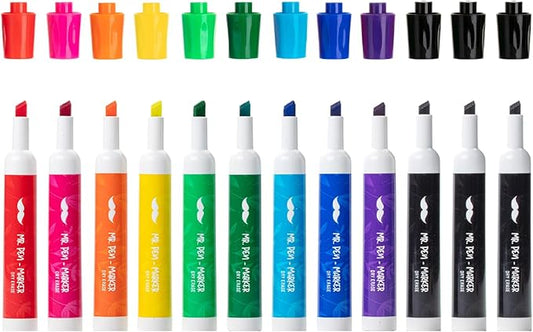 Mr. Pen- Dry Erase Markers, Low Odor Chisel Tip, 12 Pack, Assorted Colors, White Board Markers Dry Erase