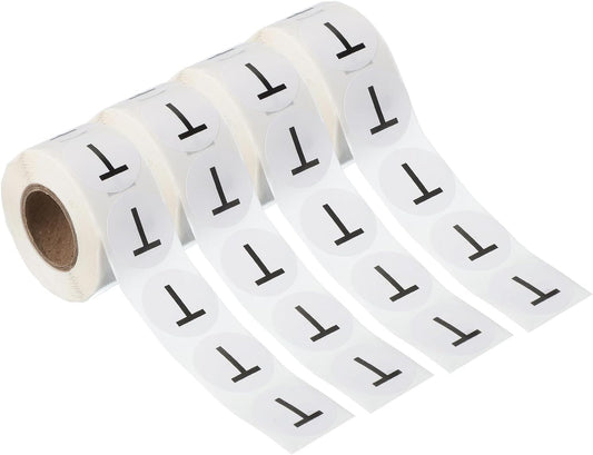 PATIKIL 1" Letter t Stickers, 4 Rolls Self-Adhesive Alphabet Round Circle Dots Labels for Organization Storage Inventory Boxes Scrapbook Craft 2000 Pcs Total