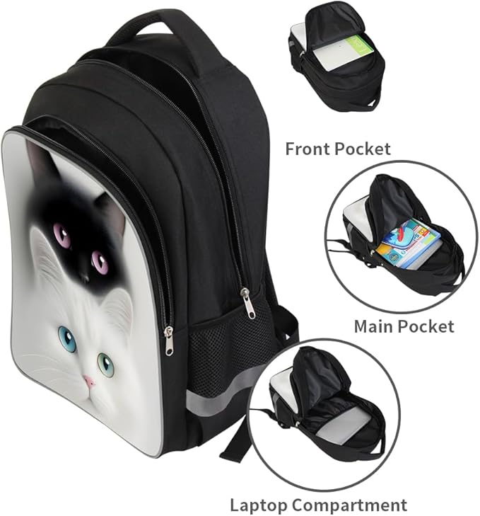 Kids Backpack, 3D Reflective Cartoon, 600D Polyester & Dual Zippers, 17" Bookbag with Ergonomic Design for boys & girls age 6-18, Shark Space Style for school Children Kids