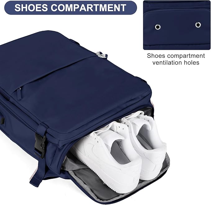 LargeTravel Backpack For Women Men Airline Approved Carry On Bags For Airplanes Underseat Luggage Backpack For Traveling On Airplane Personal Item Travel Bag For Airlines Travel Essentials Navy Blue