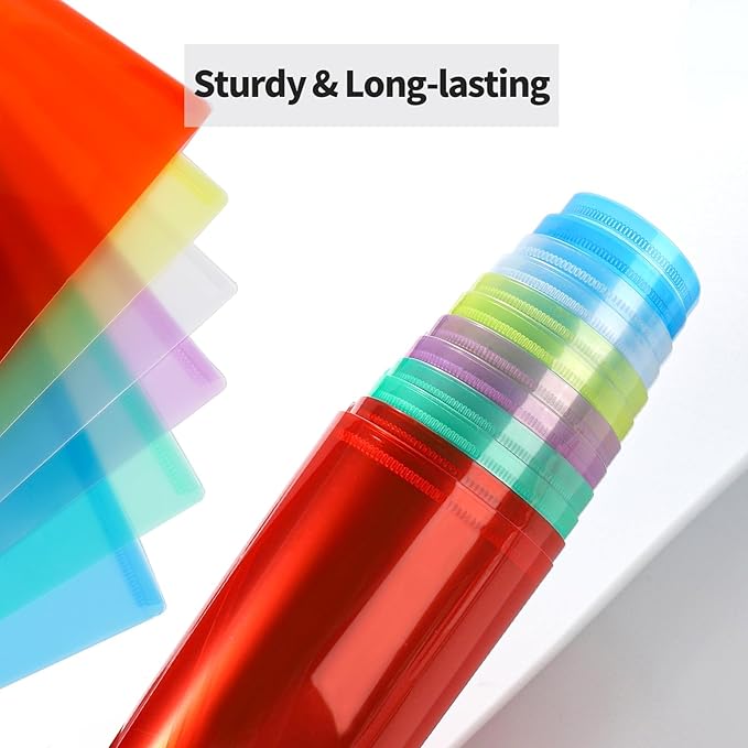 LEOBRO Plastic File Folders for Documents, 6 PCS Plastic Envelopes, Reusable Clear File Folders File Bags Document Holder, A4 Size