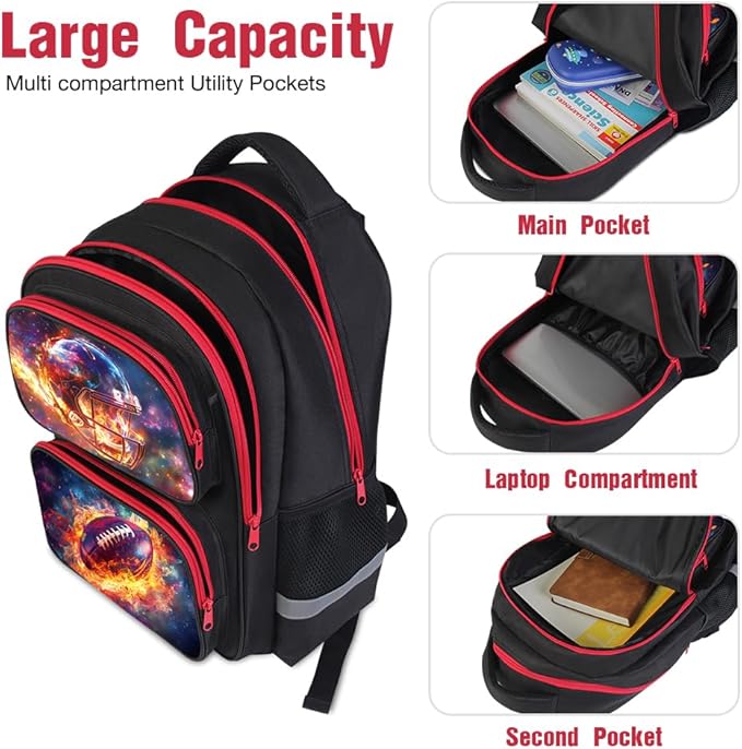 Kids Backpack for School - 17 Inch 3D Reflective Cartoon Bookbag with Dual Zippers, Ergonomic Design for Boys & Girls Ages 6-18 | Durable 600D Polyester Children's Backpack