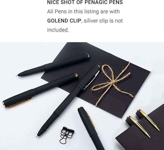 Pens, P-223A, Gel Pens Fine Point [0.38 mm] Black Ink, Roller Ballpoint Pens Matt Design, Stationery Pens for School Office Supplies