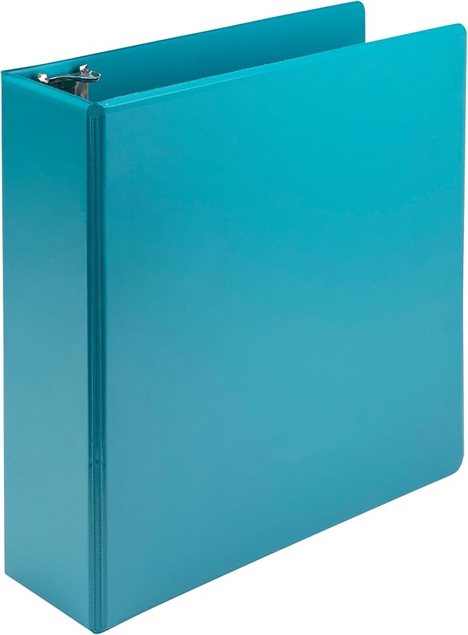 Samsill Plant-Based 3 Inch Durable Round Ring, Made in USA, View Binder, Eco-Friendly, USDA Certified Biobased, Single, Aqua Blue