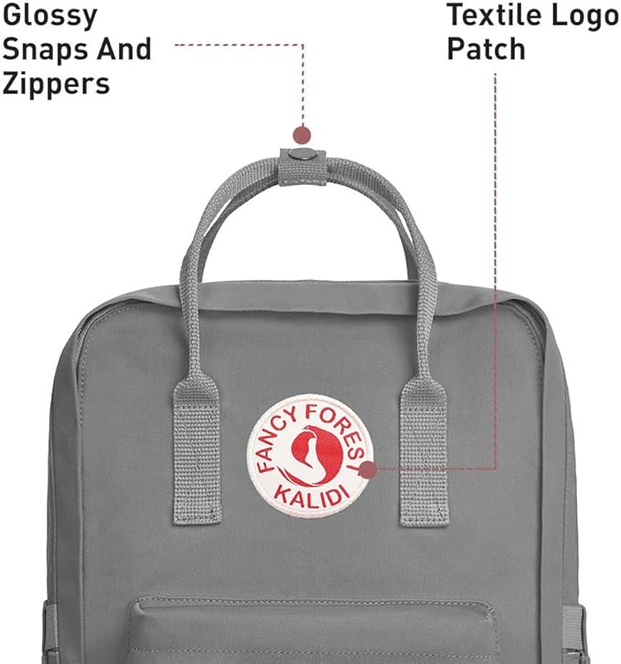 KALIDI Casual Laptop Backpack 15 Inches Classic Camping Rucksack Travel Outdoor Square Daypack College Hiking Gym Bag, Grey