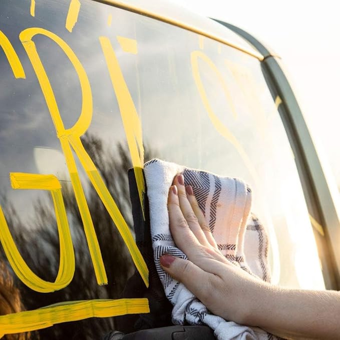 Glass Pen Window Marker: Liquid Chalk Pens for Glass, Whiteboard Markers with Washable Paint - Graduation, Car Windows, Mirror Pen, Storefront, Wedding, Parade, Party & Holiday (5 Pens - Fine Tip)