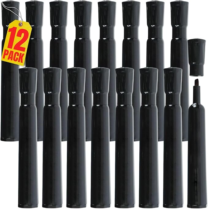 Always23 Chisel Tip Permanent Marker - Black, 12 Pack