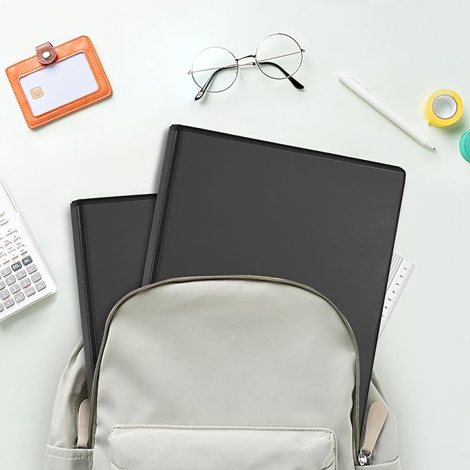 COMIX Economy 1 inch Binders 3 Ring with Clear View Cover, 1" Round Ring Presentation Binder Holds 200 Sheets of US Letter Size Paper, 12 Pack (Black)