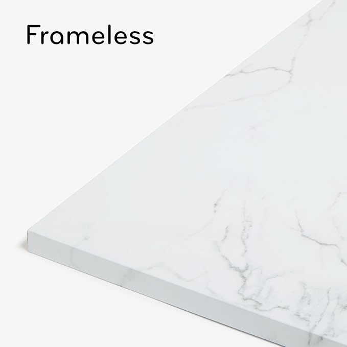 U Brands Magnetic Square Marble Print Dry Erase Board, 14"x14", Frameless, includes Magnet and Marker