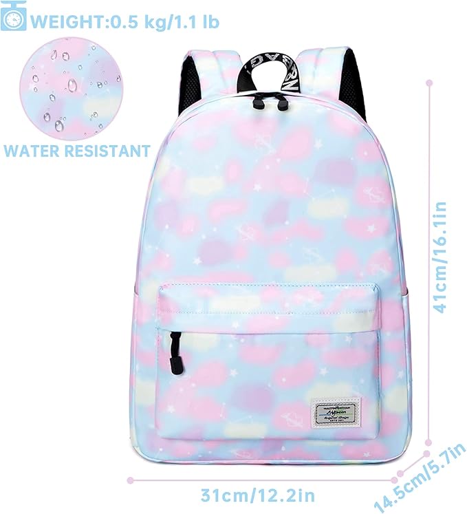 Lohol Galaxy Backpack for School Travel, Lightweight BookBag for Girls Kids