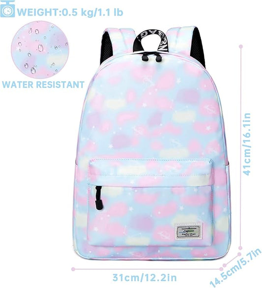 Lohol Galaxy Backpack for School Travel, Lightweight BookBag for Girls Kids